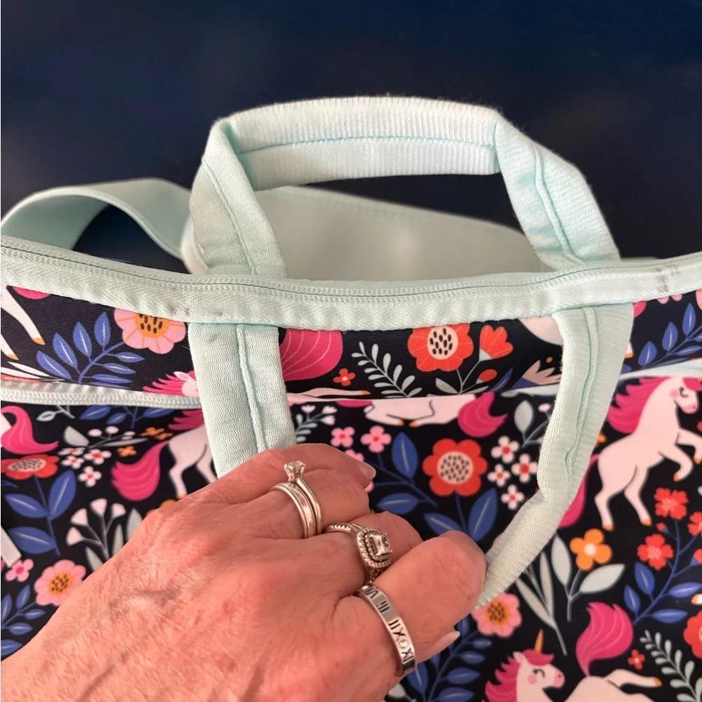 Floral Unicorn Print laptop/carryall bag